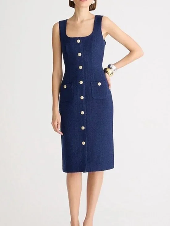 J. Crew Yellow Button-Front Midi Dress - Picture 9 of 9